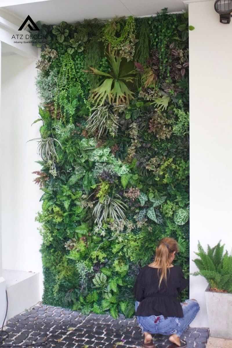 tường cây xanh giả trong nhà