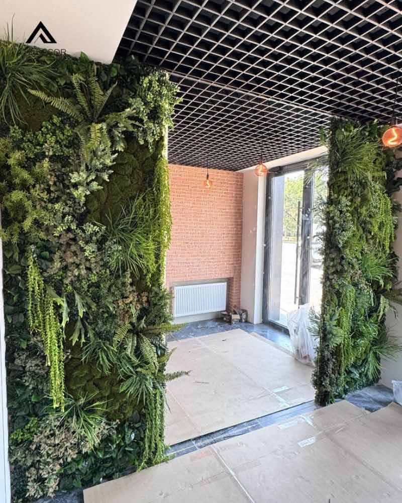 vách ngăn cây giả