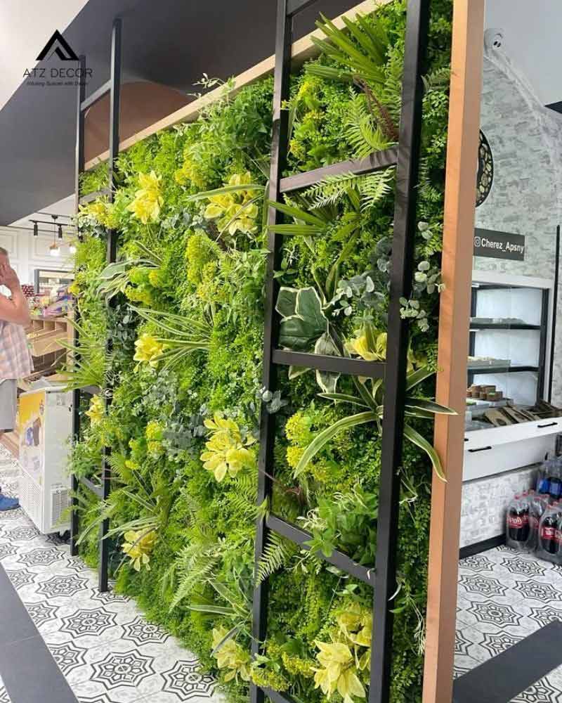 vách ngăn cây giả