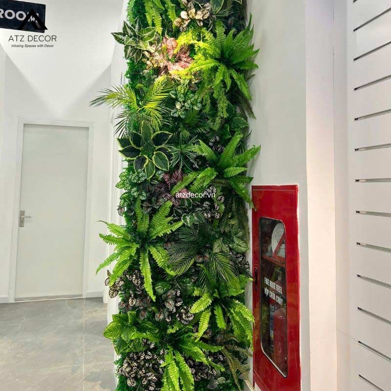 Thi công tường cây giả trang trí cửa hàng quần áo đẹp mắt 3 thi công tường cây giả trang trí cửa hàng quần áo