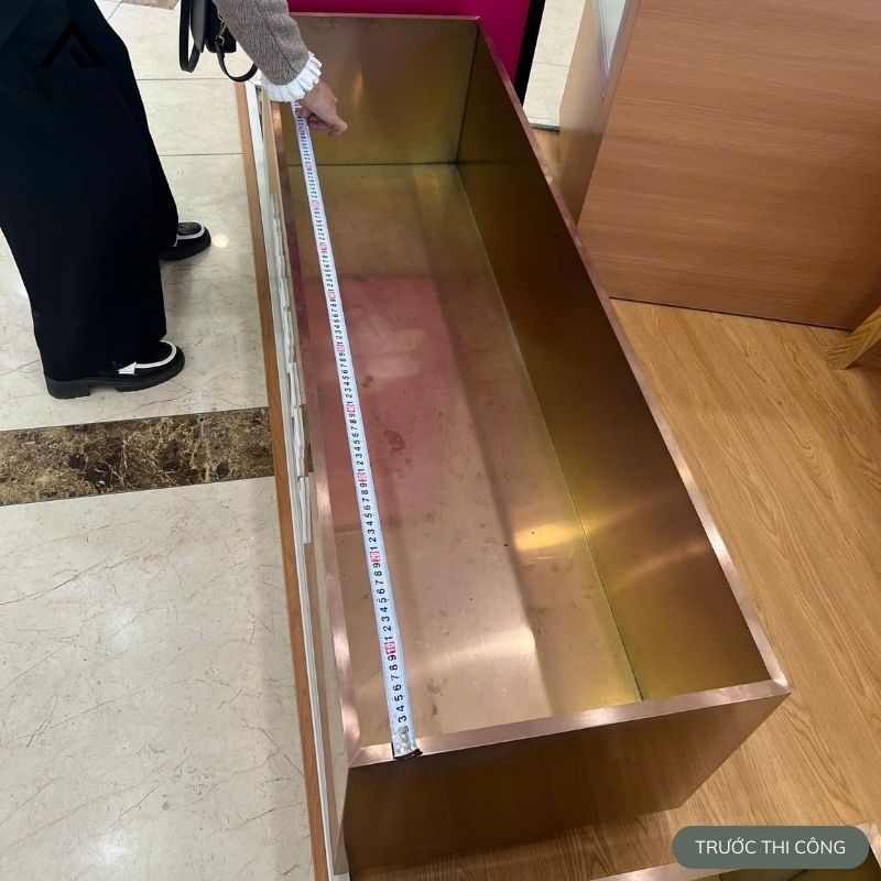 bồn cây giả decor quán trà sữa