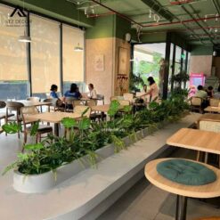 thi công bồn cây giả quán cafe