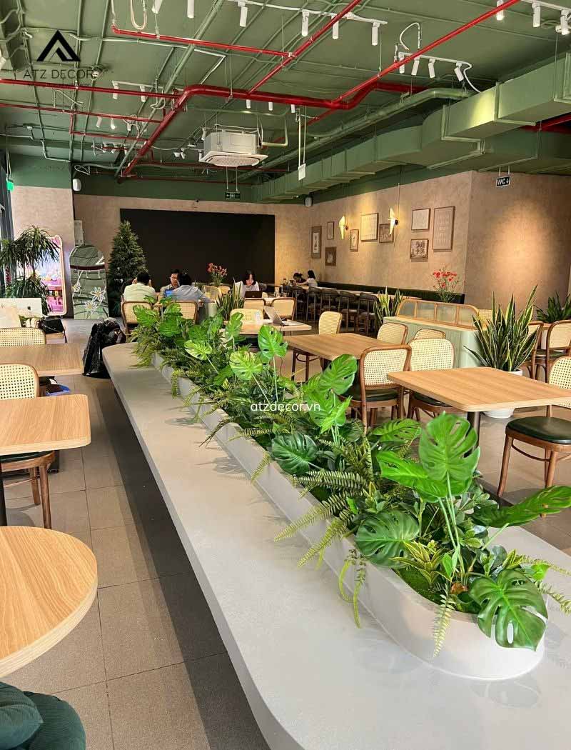 thi công bồn cây giả quán cafe