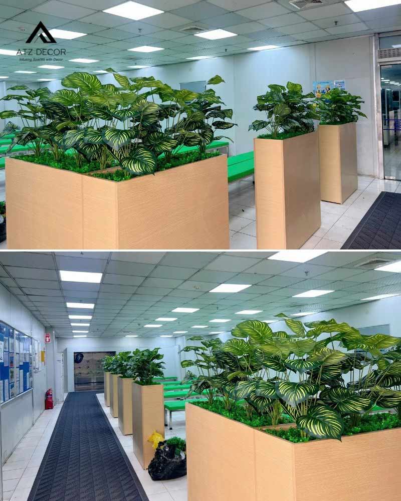 thi công bục cây giả khu công nghiệp