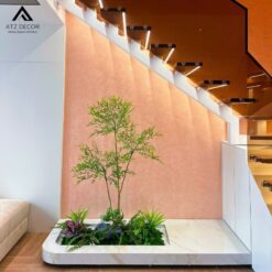 thi công tiểu cảnh cây giả gầm cầu thang
