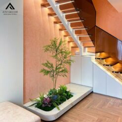 thi công tiểu cảnh cây giả gầm cầu thang
