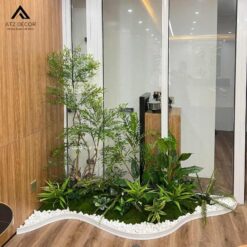 thi công tiểu cảnh cây giả văn phòng bảo nhi