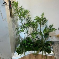 Thi công tiểu cảnh cây giả văn phòng Bảo Nhi Telcom trọn gói 7 thi công tiểu cảnh cây giả văn phòng bảo nhi