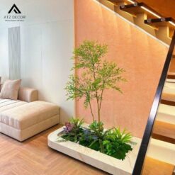 thi công tiểu cảnh cây giả gầm cầu thang