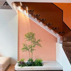 thi công tiểu cảnh cây giả gầm cầu thang