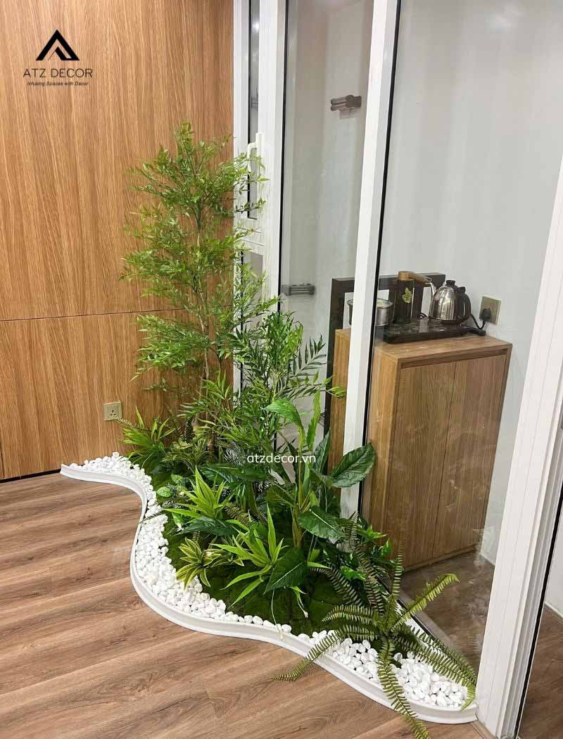 Thi công tiểu cảnh cây giả văn phòng Bảo Nhi Telcom trọn gói 9 thi công tiểu cảnh cây giả văn phòng bảo nhi