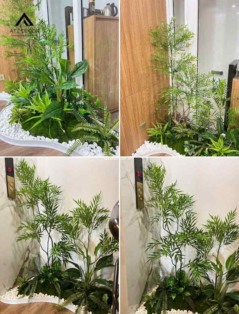 Thi công tiểu cảnh cây giả văn phòng Bảo Nhi Telcom trọn gói 12 thi công tiểu cảnh cây giả văn phòng bảo nhi