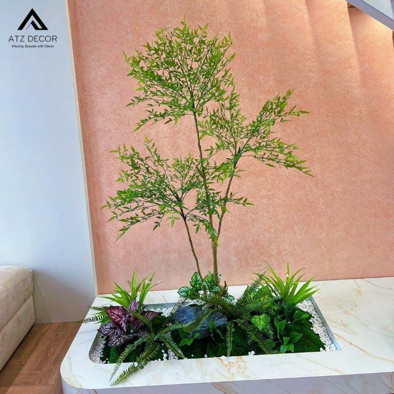 thi công tiểu cảnh cây giả gầm cầu thang