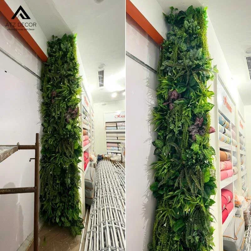 thi công tường cây giả trung tâm thương mại