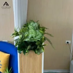 Thi công bục cây giả