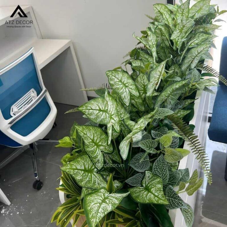 thi công bục cây giả văn phòng Vietinbank